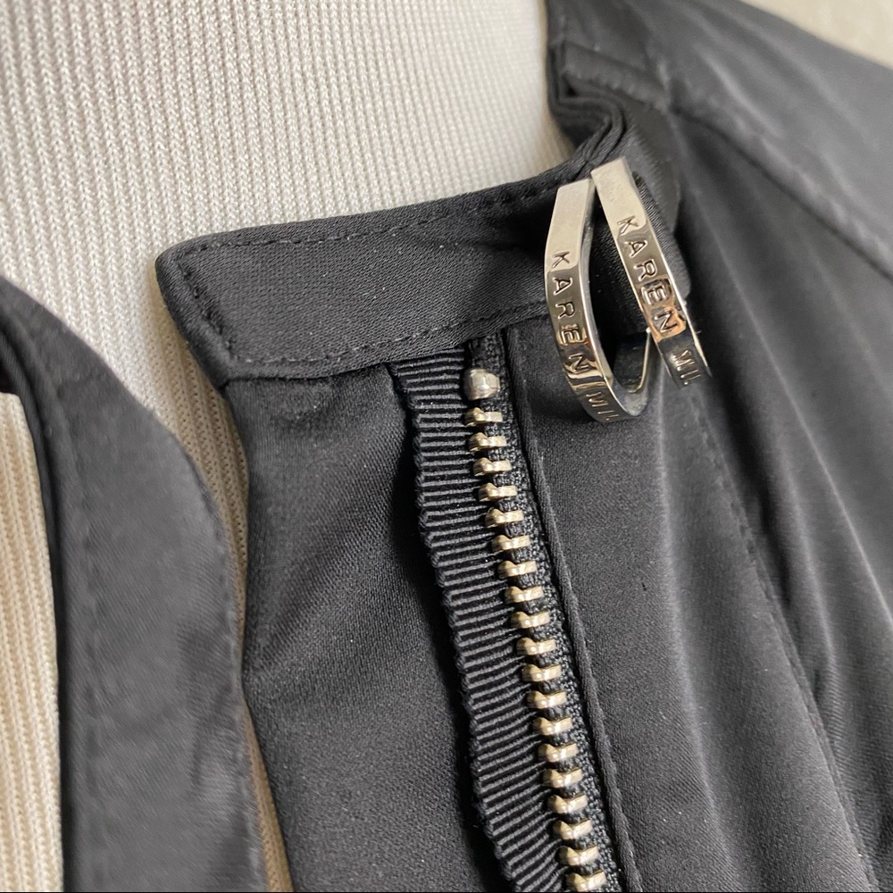 Karen Millen Black Bomber Jacket Fits XS S Sz 6 - Picture 7 of 14